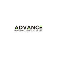 the logo for advance develop achieve excel, which is designed to be used as a