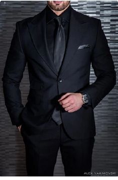 Formal Suits Men, All Black Suit, Blazer Outfits Men, Black Suit Men, Suits Men Business, Designer Suits For Men, Tuxedo Wedding, Fashion Suits For Men, Men’s Suits