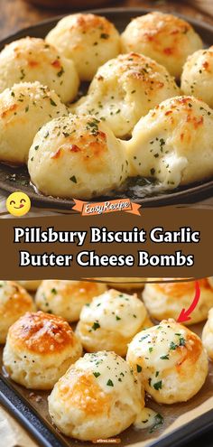 Explode your taste buds with Pillsbury Biscuit Garlic Butter Cheese Bombs. These fluffy biscuits are stuffed with cheese and coated in garlic butter, creating a mouth-watering appetizer or side dish that’s explosively delicious. #CheeseBombs #GarlicButter #PillsburyBiscuits Cheddar Bay Biscuit Appetizer, Garlic Butter Cheese Crescent Rolls, Garlic Cheeseburger Bomb, Lunch Biscuit Ideas, Cream Cheese Stuffed Biscuits, Grands Biscuit Pull Apart Bread, Unique Cuisine Recipes, Pillsbury Garlic Cheese Balls, Pilsbury Biscuit Garlic Butter Cheese