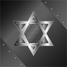 the star of david on a metallic background