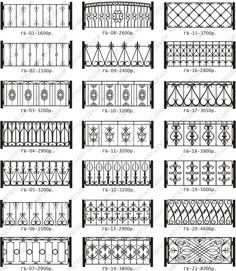 wrought iron fence designs for different types of fences and gates, including the top one with decorative