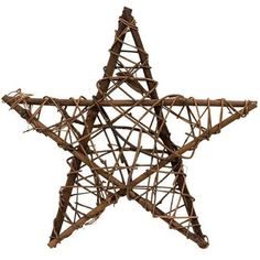 a wooden star ornament made out of branches