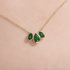 14K Emerald Green Birthstone Jewelry Necklace for Mom - Etsy Emerald Pear-shaped Necklace For Anniversary, 14k Gold Emerald Birthstone Necklace For Anniversary, Yellow Gold Emerald Clavicle Necklace For May Birthstone, Emerald Birthstone Necklace In Yellow Gold As Gift, Emerald Birthstone Necklace In Yellow Gold, Fine Jewelry 14k Gold Emerald Birthstone Necklace, Elegant Green Birthstone Necklace In 14k Gold, 14k Gold Emerald Birthstone Necklace, Emerald Teardrop Pendant Necklace For Anniversary