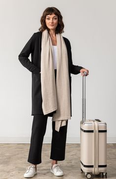 It’s our #1 seller and everyone's favorite, with more than 3000 5-Star reviews for a reason. The Organic Cotton Dreamsoft Travel Scarf is irresistibly soft, versatile and made from the safest cotton on the planet. It makes the perfect gift (for yourself and a friend). With endless ways to wear, this all-in-one scarf + shawl + blanket will keep you comfortable anywhere your travels take you. It’s the perfect way to add sophistication to your zoom attire, a cozy extra layer for lounging at home an Shawl Blanket, Comfy Cardigan, Travel Scarf, Alpaca Cardigan, Toxic Chemicals, Travel Wardrobe, Knitted Throws, For A Reason, Pesticides