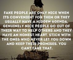 a woman standing on top of a rock next to the ocean with a quote about fake people