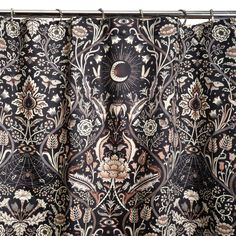 the curtain is decorated with an intricate pattern