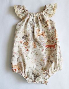 woodland baby romper Summer dress baby shower gift baby Infant Boho Dress, Fox Baby Clothes, Bos Baby, Woodland Baby Girl, Fuchs Baby, Baby Girl Clothes Newborn, Baby Mode, Boho Romper