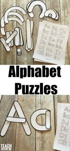 an alphabet puzzle is shown with the letters cut out and ready to be made into puzzles