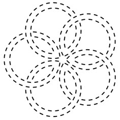 four circles are arranged in the shape of a flower