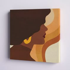 an abstract painting of a woman's profile