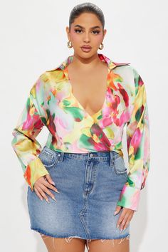 Available In Multi Color. Satin Blouse Top Long Sleeve Surplice Collar Detail Side Zipper Closure Abstract Printed Cropped Non Stretch Disclaimer: Embroidery Placement Will Vary. 100% Polyester Imported | Eleanor Satin Blouse Top size Small by Fashion Nova Embroidery Placement, Service Women, Free Dresses, Color Fashion, Satin Blouse, Shirts Blouses, Jeans Jumpsuit, Matching Dresses, Blouse Top