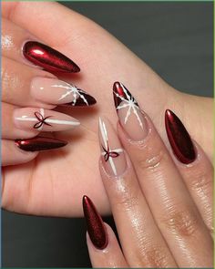 If you are doing something special for Valentine’s Day, why not decorate your nails with Valentine’s day nail art? Nail designs for Valentine’s Day usually include hearts or roses, and traditional Valentine’s Day colors, like pink, red and white. This post lists 30 ideas for Valentine’s Day Nails. Trendy, short designs, simple, gel, acrylic, pink, square, french tip, black, acrylic coffin, pink and red, short almond, simple Gel X New Years Nails, 2024 Xmas Nails, Christmas X New Year Nails, French Tip For Christmas, Christmas Nail Almond Ideas, Dark Red Chrome Christmas Nails, Festive Nails 2024, Christmas Nail Inspo Almond Shape, Christmas/new Years Nail Ideas