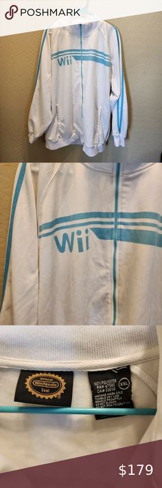 Nintendo Wii Sports Logo 2007 Track Jacket Mens XXXL 3XL Rare White Full Zip C1‎ Wii Outfit, Silly Clothes, Cybercore Aesthetic, Wii Sports, Frutiger Aero, Fire Fits, Really Cute Outfits, Sports Logo