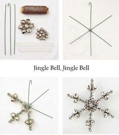 four different types of christmas ornaments and needles