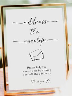 Please Address the Envelope Sign Fill Out Address On Envelope Sign, Address The Envelope Station, Address The Envelope Sign, Open House Baby Shower Ideas, Strawberry Baby, Coffee Theme, Baby Shower Thank You Cards, Address Card