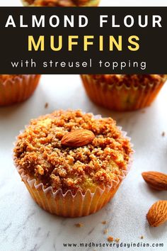 almond flour muffins with streusel topping are the perfect treat for breakfast