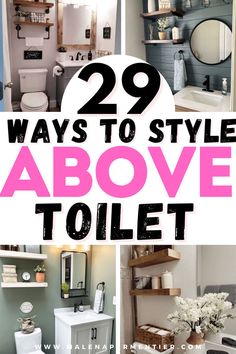 above toilet decor ideas bathroom Behind The Toilet Decor, Above The Toilet Ideas, Over The Toilet Decor, Over Toilet Decor, Shelves Behind Toilet, Above Toilet Decor, Water Closet Decor, Behind Toilet Decor, Bathroom Decor Minimalist