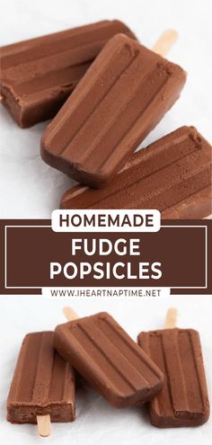 homemade fudge popsicles with text overlay