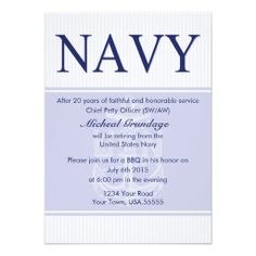 the navy graduation party card is shown