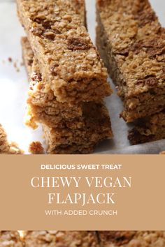 delicious sweet treat chewy vegan flapjack with added crunch