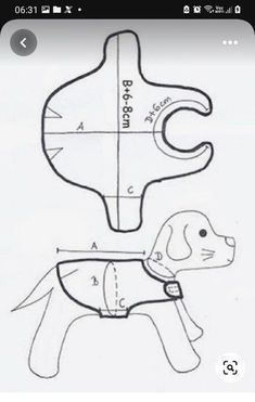 a drawing of a dog wearing a sweater