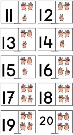 the numbers 1 to 20 worksheet is shown with hands and numbers on it