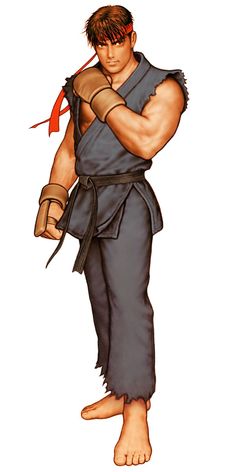 the character from street fighter 3 is wearing a black outfit and holding a red ribbon