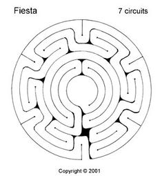 a circular maze is shown with the words fiesta, 7 circuites and 6 circles