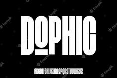 the word dophic written in white on a black background