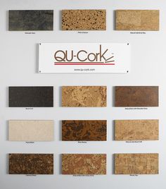 a bunch of different types of corks on a white surface with the words quack above them