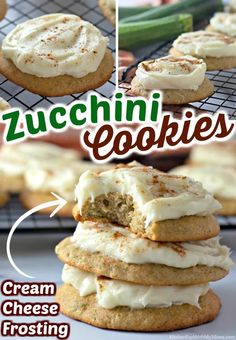 the recipe for zucchini cookies with cream cheese frosting