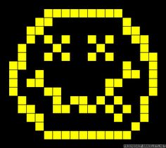 an image of yellow squares in the shape of a smiley face on a black background