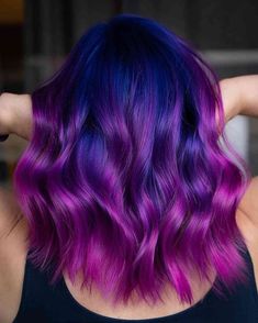 Were you looking for the eye-catching blue and purple hair for a modern style? This dark purple and bright blue with dark roots is a fresh hair color idea you can show to your stylist. Look through our collection and find the one that suits your taste. // Photo Credit: @curtiscolorshair on Instagram Purple And Blue Hair, Galaxy Hair Color, Blue And Purple Hair, Blue Purple Hair, Blue And Pink Hair, Pink Purple Hair, Pink Ombre Hair, Light Blue Hair