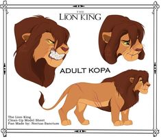 the lion king character sheet for adult kopa