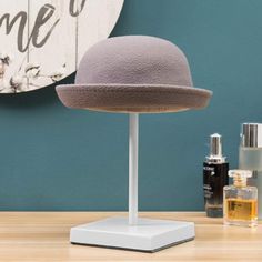 White Metal Adjustable Hat & Wig Tabletop Display Stand-MyGift Military Coin Display, Table Top Display Stand, Custom Wood Boxes, Hat Racks, Antique Door Knobs, Wall Mount Jewelry Organizer, Dresser Table, Diy Display, Jewelry Organizer Wall