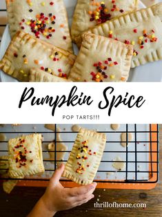 pumpkin spice pop tarts with sprinkles on top