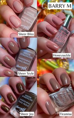 Nude Nails Aesthetic, Light Brown Nail Polish, Barry M Nail Polish, Mauve Nail Polish, Joy Nails, Essence Nail Polish