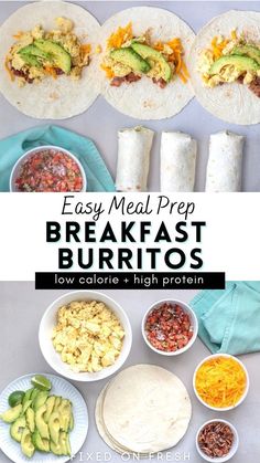 easy meal prep for breakfast burritos with low calorie and high protein