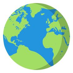 a green and blue globe with the earth in it's center on a white background