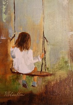 Menina no balanço. Girl Swinging, Paintings I Love, Angel Art, Painting Projects, 그림 그리기, Beautiful Paintings, Painting Techniques, Painting Inspiration