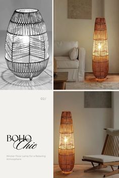 an image of a lamp that is in the middle of three different pictures, one with a light bulb on it