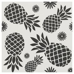 black and white pineapples on a white background