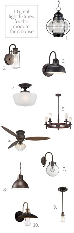 the different types of ceiling fans and lights