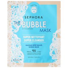 A Bubble Sheet Mask, Formulated With 90 Percent Ingredients From Natural Origin, That Foams In Seconds To Clean Your Skin. Bubble Sheet, Sephora Face Mask, Best Sheet Masks, Detoxifying Face Mask, Skincare Sephora, Sephora Skincare, Bubble Mask, Benzalkonium Chloride, Glow Mask