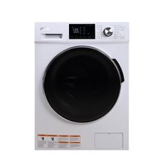 the front view of a washing machine on a white background