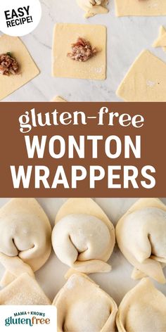 gluten - free wonton wrappers with the title