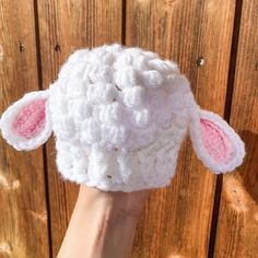 "INSTANT DOWNLOAD This baby lamb hat will look adorable on any child and feel extra personal since you made it. Give it as a gift or make one for your own child, either way it will be an easy and fun project. This pattern is available as an instant download. Once the payment is confirmed, you will receive an email with a download link (it can take a few minutes). If you have any questions about the pattern you can reach me through Etsy conversations. This is a PATTERN for a baby lamb hat. The price is for the pattern only and not the finished product. 💕SKILL LEVEL Easy 💕Material: - Yarn in colors white and pink. (I used two strands of Scheepjes colour crafter in the shade weert and sittard, but any yarn will do. Just make sure to keep the gauge for the sizing. - Size 6 mm crochet hook (U Sheep Outfit, Lamb Hat, Animal Beanie, Baby Fotografie, Baby Kleidung, Front Post Double Crochet, Crochet Size, Baby Lamb, Outfit Cute