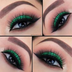 St. Patricks Day eye makeup i do have my green mac makeup hmmm Saint Patricks Day Makeup, Holiday Eye Makeup, Day Eye Makeup, Holiday Eye, Green Eyeshadow, Holiday Makeup, Christmas Makeup, Mac Makeup