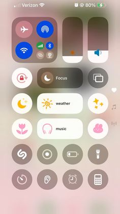 an iphone screen with various icons on it