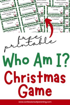 printable who am i christmas game with text overlay that reads, what do you want